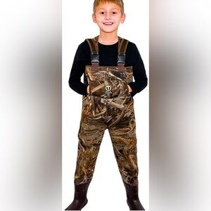 Tidewe Camo Kids Waders with Adjustable Straps 6/7 Boots 1Y